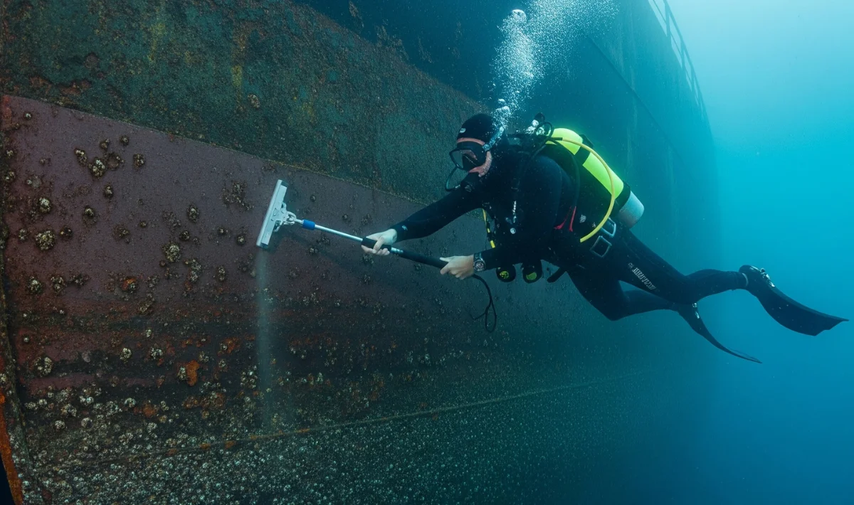 Home underwater hull cleaning